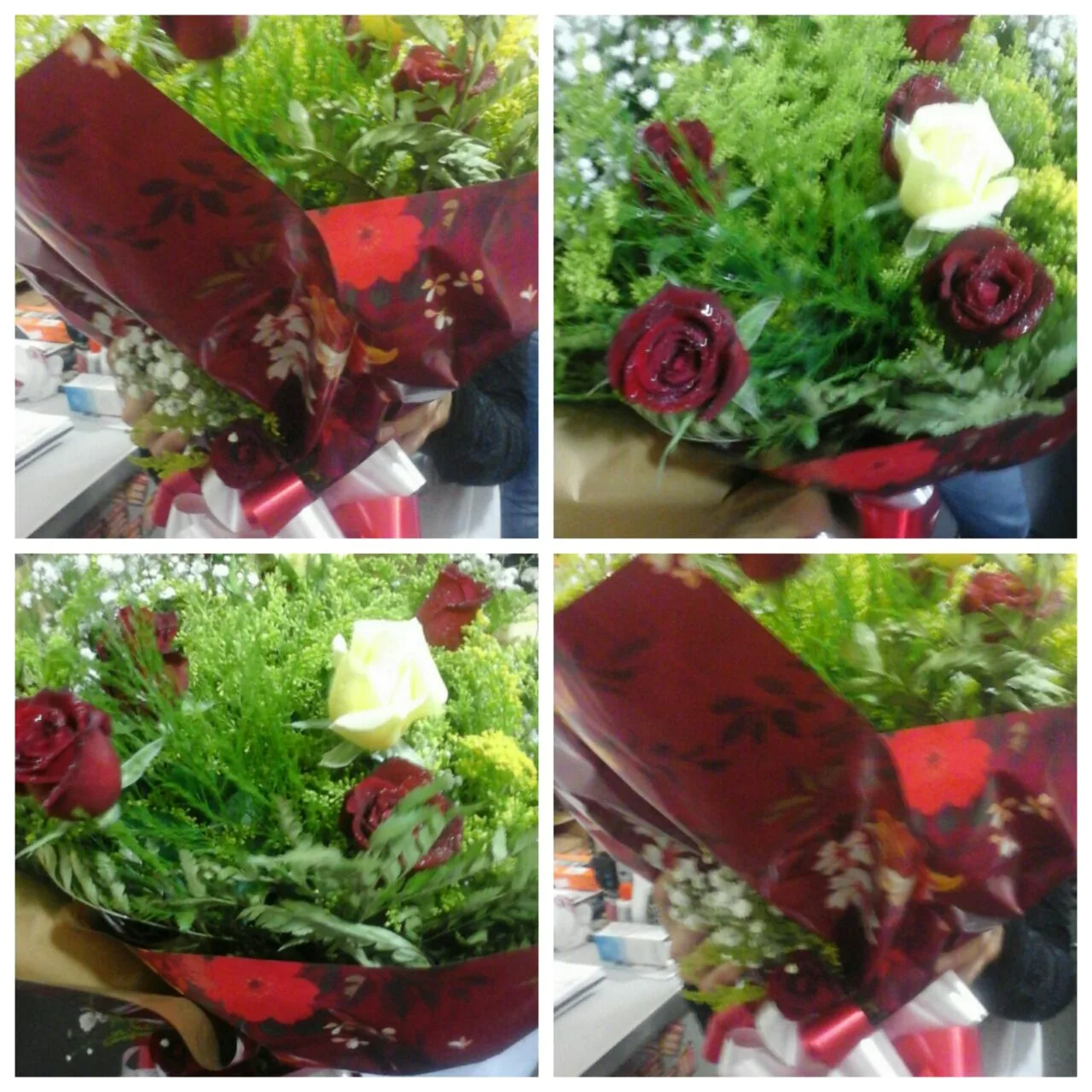 Buquê de rosas com 12 botões — Doze botões de rosa adornados com avenca, tango e asparto.