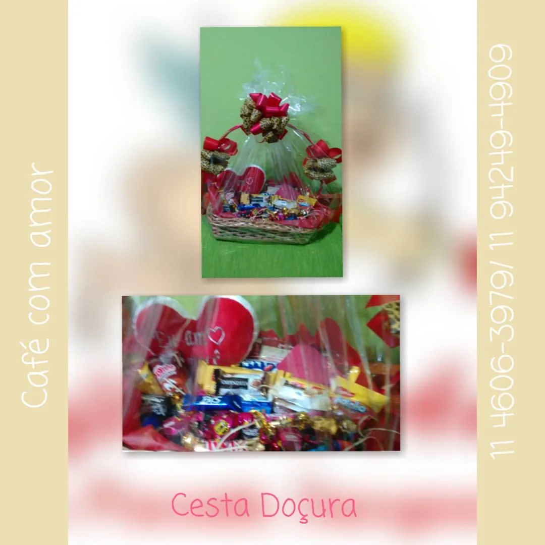 Doçura — A cesta de chocolate de entrada, com caixa de bombom, trufa e mini bolo. — foto 3